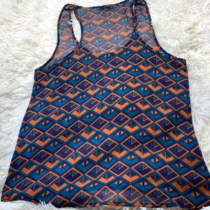 Geometric print polyester top